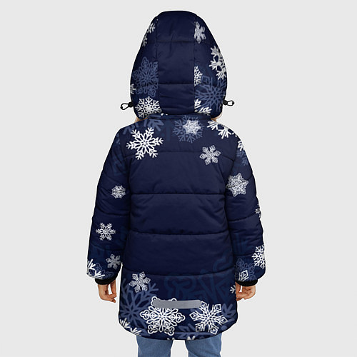 Зимняя куртка для девочки Воздушные снежинки / 3D-Светло-серый – фото 4