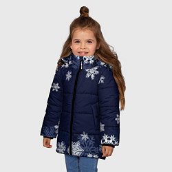 Куртка зимняя для девочки Воздушные снежинки, цвет: 3D-светло-серый — фото 2