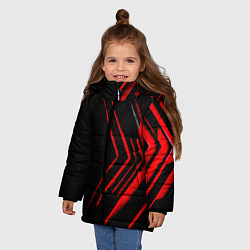 Куртка зимняя для девочки Красные стрелки, цвет: 3D-черный — фото 2