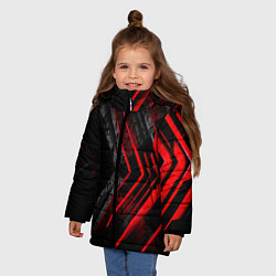 Куртка зимняя для девочки Японский стиль и стрелки, цвет: 3D-красный — фото 2