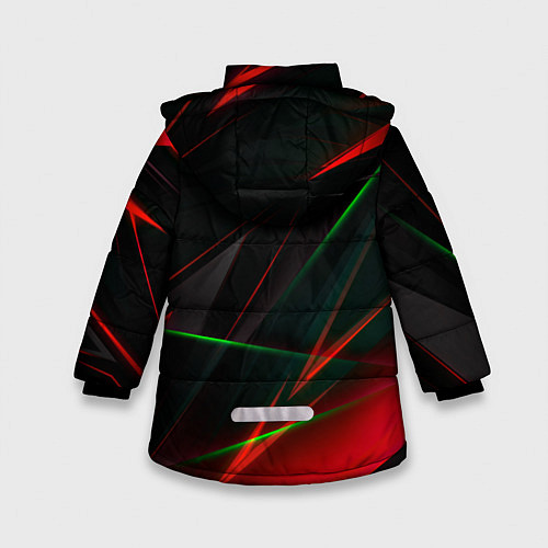 Зимняя куртка для девочки Текстуры хрусталь / 3D-Красный – фото 2