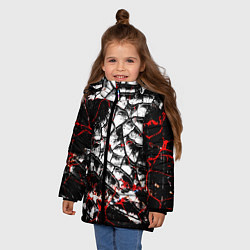 Куртка зимняя для девочки Черные разломы, цвет: 3D-черный — фото 2