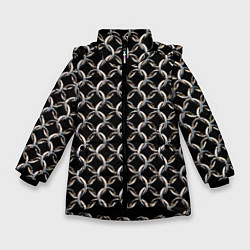Куртка зимняя для девочки Кольчуга крупная, цвет: 3D-черный