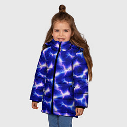 Куртка зимняя для девочки Разряд молний текстура, цвет: 3D-черный — фото 2