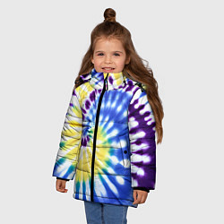 Куртка зимняя для девочки Тай дай наутилус в сиреневом, голубом и желтом цве, цвет: 3D-красный — фото 2