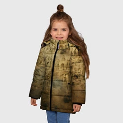 Куртка зимняя для девочки Древний папирус, цвет: 3D-черный — фото 2
