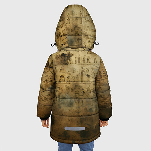 Зимняя куртка для девочки Древний папирус / 3D-Светло-серый – фото 4