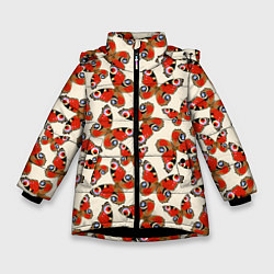 Зимняя куртка для девочки Бабочки хамелеоны