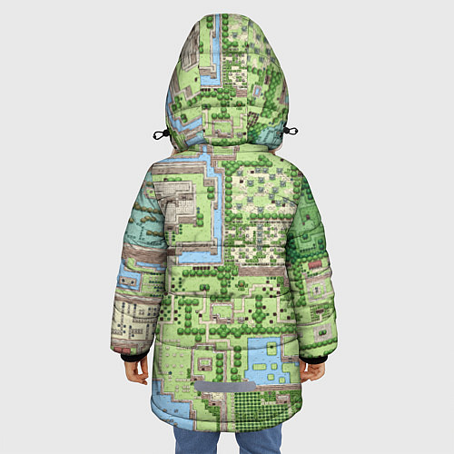 Зимняя куртка для девочки Zelda: карта / 3D-Светло-серый – фото 4