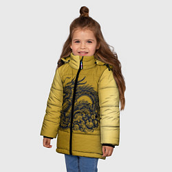 Куртка зимняя для девочки Дракон на золоте, цвет: 3D-красный — фото 2