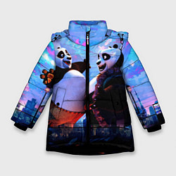 Куртка зимняя для девочки Кунг-фу Панда Friend, цвет: 3D-черный