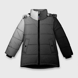 Куртка зимняя для девочки Черно-белый диагональный градиент, цвет: 3D-черный