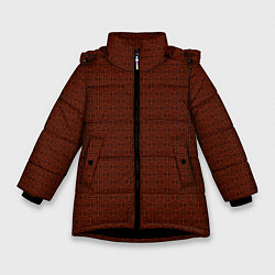 Зимняя куртка для девочки Красно-коричневый узоры