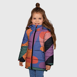 Куртка зимняя для девочки Цветные кляксы, цвет: 3D-светло-серый — фото 2