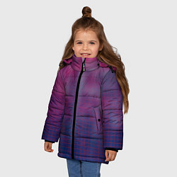 Куртка зимняя для девочки Клетчатый паттерн, цвет: 3D-светло-серый — фото 2