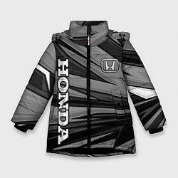 Куртка зимняя для девочки Honda - монохромный спортивный, цвет: 3D-черный