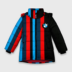 Куртка зимняя для девочки BMW sport line car, цвет: 3D-красный
