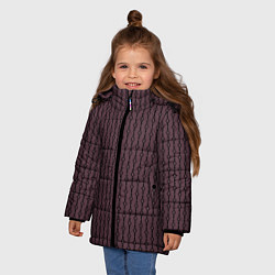 Куртка зимняя для девочки Чёрный узор на тёмно-красном, цвет: 3D-черный — фото 2