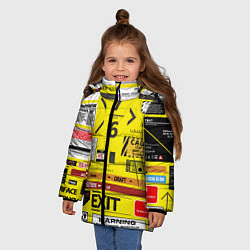 Куртка зимняя для девочки Предупреждающие знаки, цвет: 3D-черный — фото 2