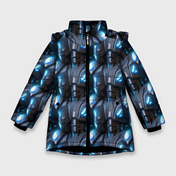 Зимняя куртка для девочки Кибернетическая броня синяя