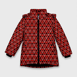 Зимняя куртка для девочки Красные и чёрные треугольники