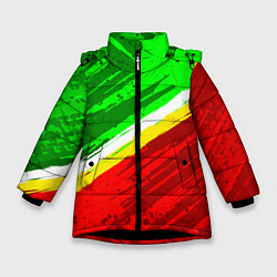 Зимняя куртка для девочки Расцветка Зеленоградского флага