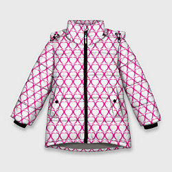 Куртка зимняя для девочки Контурные сердце, цвет: 3D-светло-серый