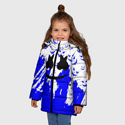 Куртка зимняя для девочки Marshmello dj blue pattern music band, цвет: 3D-красный — фото 2