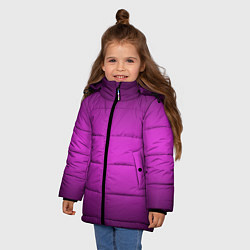 Куртка зимняя для девочки Сливовый градиент, цвет: 3D-светло-серый — фото 2