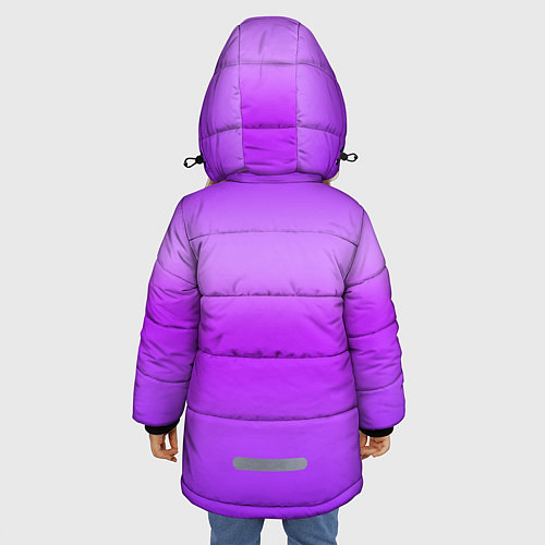 Зимняя куртка для девочки Яркий сиреневый градиент / 3D-Светло-серый – фото 4
