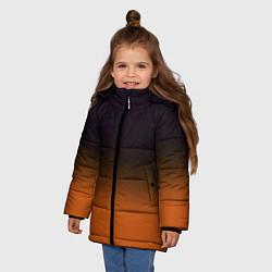 Куртка зимняя для девочки Градиент от чёрного к оранжевому, цвет: 3D-черный — фото 2