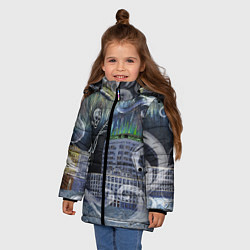 Куртка зимняя для девочки Черная пурга, цвет: 3D-черный — фото 2