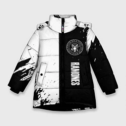 Куртка зимняя для девочки Ramones краски абстракция, цвет: 3D-черный