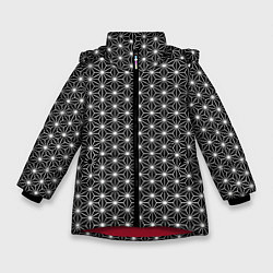 Зимняя куртка для девочки Графичный узор из треугольников