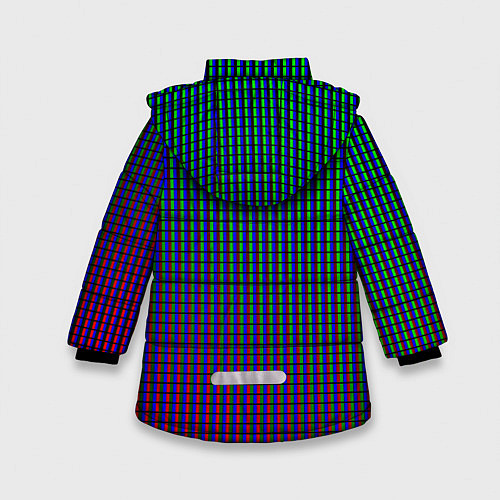 Зимняя куртка для девочки Неоновые светящиеся полосы / 3D-Светло-серый – фото 2