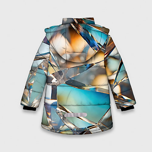 Зимняя куртка для девочки Грани стеклянного камня / 3D-Красный – фото 2