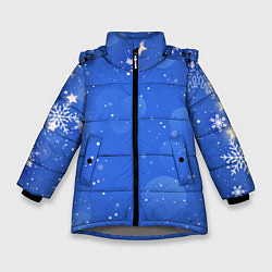 Куртка зимняя для девочки Снежный паттерн, цвет: 3D-светло-серый