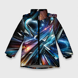 Зимняя куртка для девочки Космос - футуризм