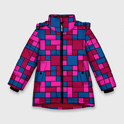 Куртка зимняя для девочки Геометрические цветные фигуры, цвет: 3D-красный