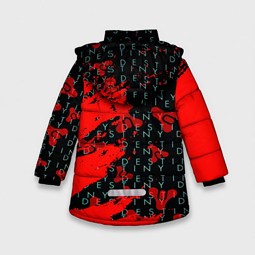 Зимняя куртка для девочки Destiny краски надписи текстура / 3D-Красный – фото 2