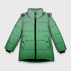 Куртка зимняя для девочки Градиент приглушённый зелёный, цвет: 3D-черный