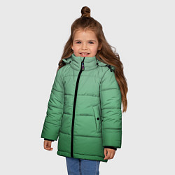 Куртка зимняя для девочки Градиент приглушённый зелёный, цвет: 3D-черный — фото 2