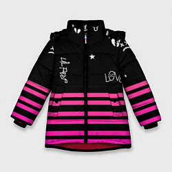 Зимняя куртка для девочки Lil Peep розовые полосы