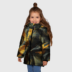 Куртка зимняя для девочки Релистичный камуфляж, цвет: 3D-черный — фото 2