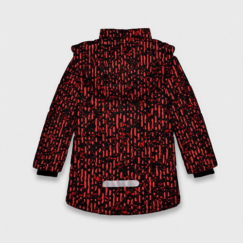 Зимняя куртка для девочки Абстрактный полосатый красный / 3D-Красный – фото 2