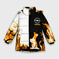 Куртка зимняя для девочки Opel огонь текстура, цвет: 3D-черный