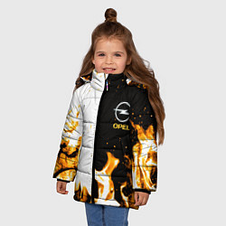 Куртка зимняя для девочки Opel огонь текстура, цвет: 3D-красный — фото 2