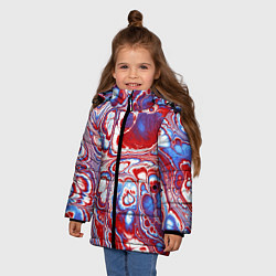 Куртка зимняя для девочки Абстрактный разноцветный паттерн, цвет: 3D-светло-серый — фото 2