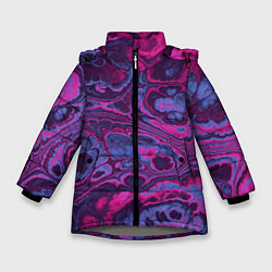 Куртка зимняя для девочки Абстрактный разноцветный узор, цвет: 3D-светло-серый
