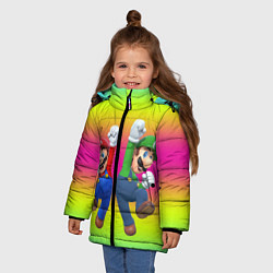 Куртка зимняя для девочки Братья Марио, цвет: 3D-красный — фото 2